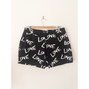 Rachel Rachel Roy LOVE Graphic Print Women's Black Skort Size 12